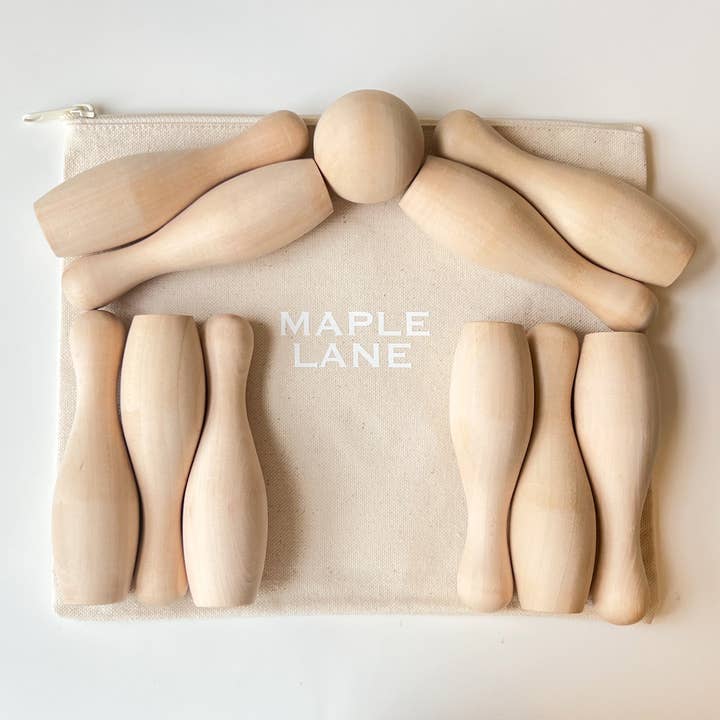 Wooden Bowling Set for wholesale by Maple Lane
