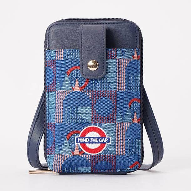 Smart Phone Bag TFL Piccadilly Moquette Mind the Gap for wholesale by Signare London