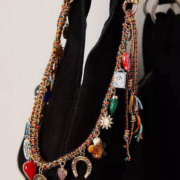 Leto Accessories - Wholesale Bag Strap - Women's - Edgy Evil Eye Bag Charm Chain - Handwoven Bag Strap2