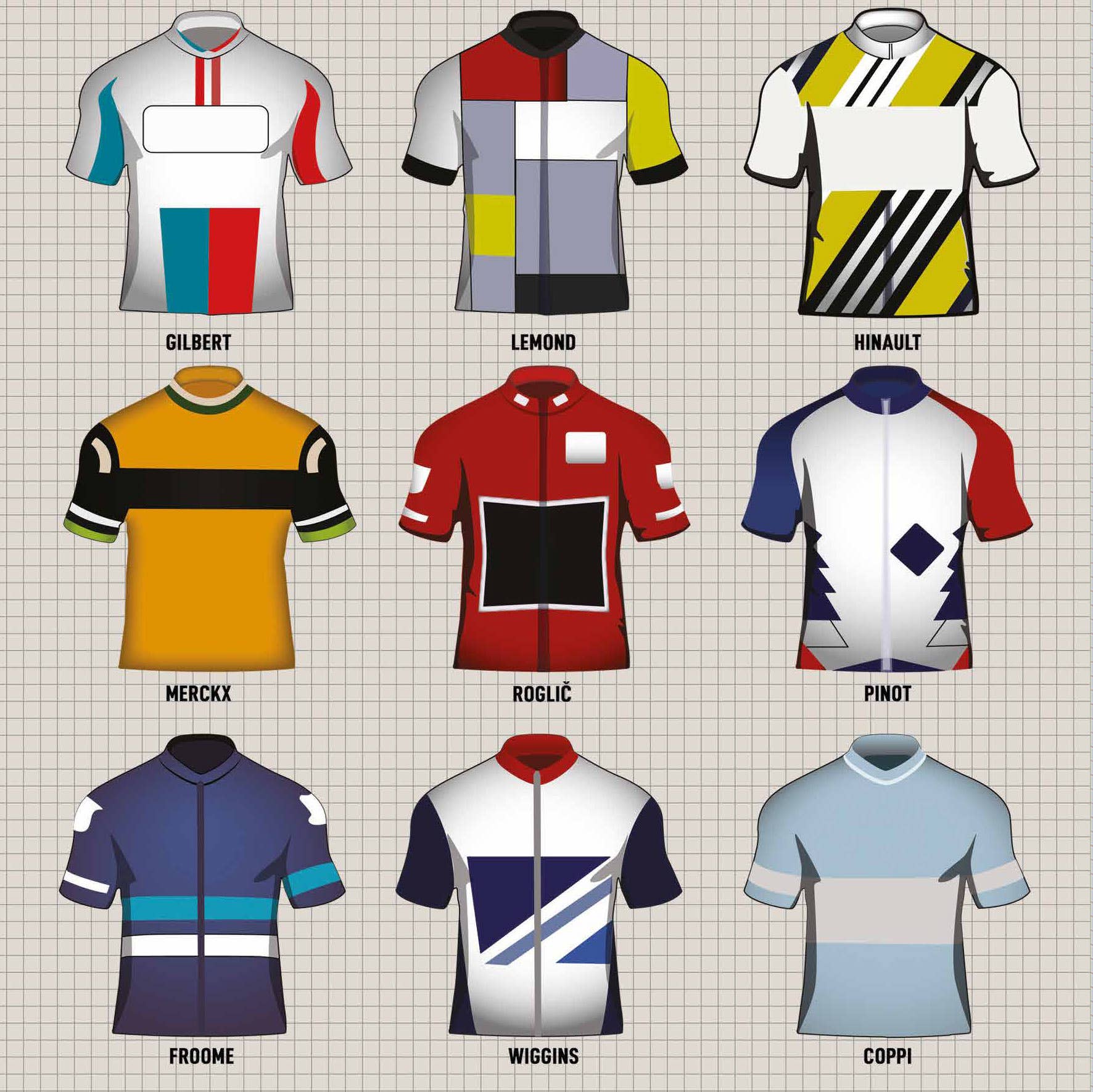 Coach House Partners – wholesale Everyday greeting card – Vintage Cycling Jerseys Greetings Card - 150x150 Blank1