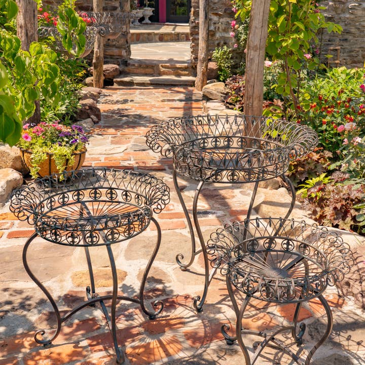 Zaer Ltd. International - Wholesale Plant Pot Stand - "London 1820" Wire Basket Plant Stands in 3 Sizes 3 Pc/Set8