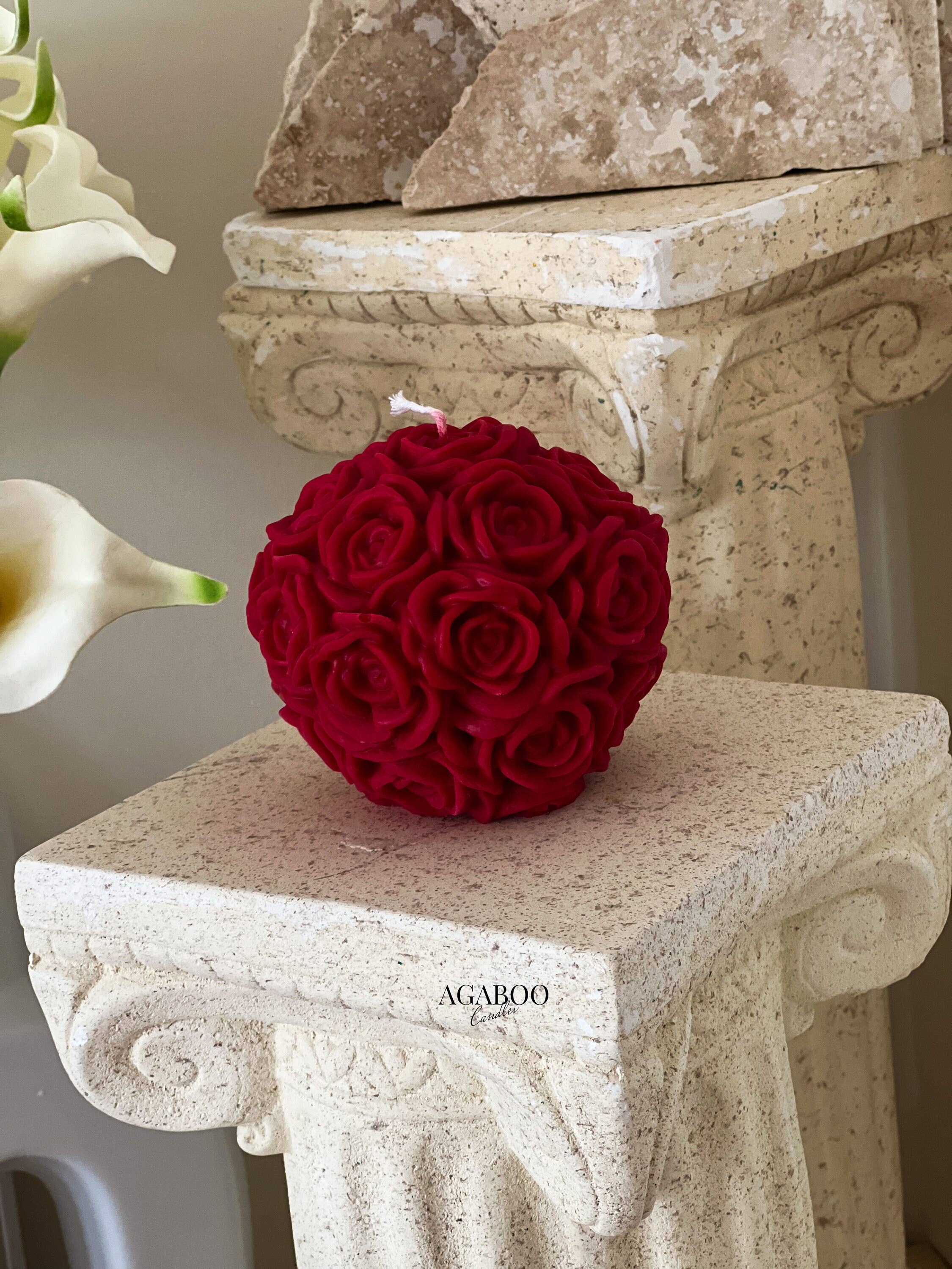Agaboo Candle - Wholesale Novelty Candle - Charming Rose Ball Candle 3x3.5in - Flowers6