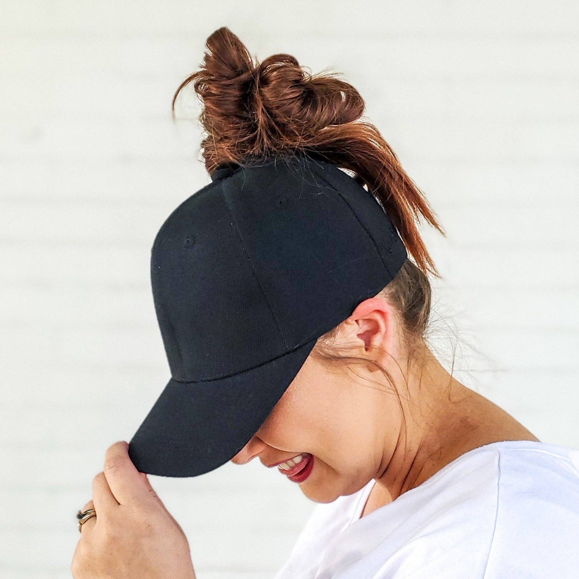 Red Sprite Hats - Wholesale Baseball Cap - Women's - Hidden Messy Bun Baseball Cap 1.0, High Ponytail Hat24
