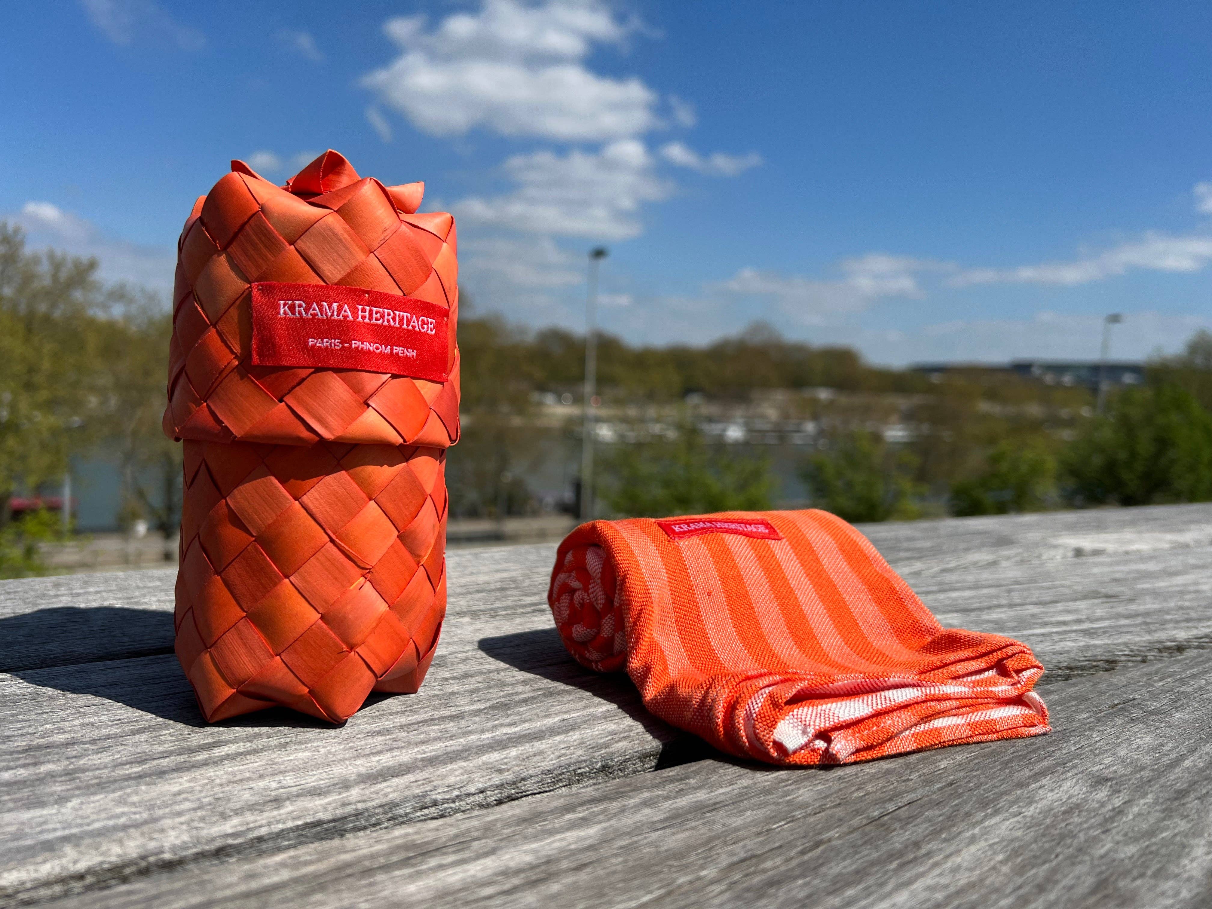 Krama Heritage - Vendita all'ingrosso Sciarpa - Unisex - L'arancia Krama Pop3