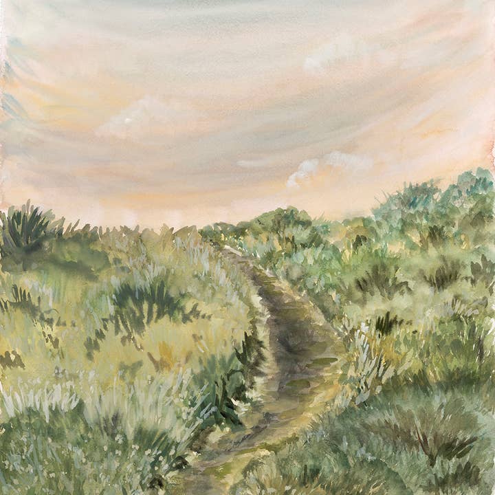 Blush Meadow | Watercolour Giclee Art Print for wholesale by Rebecca Sobbi Studio