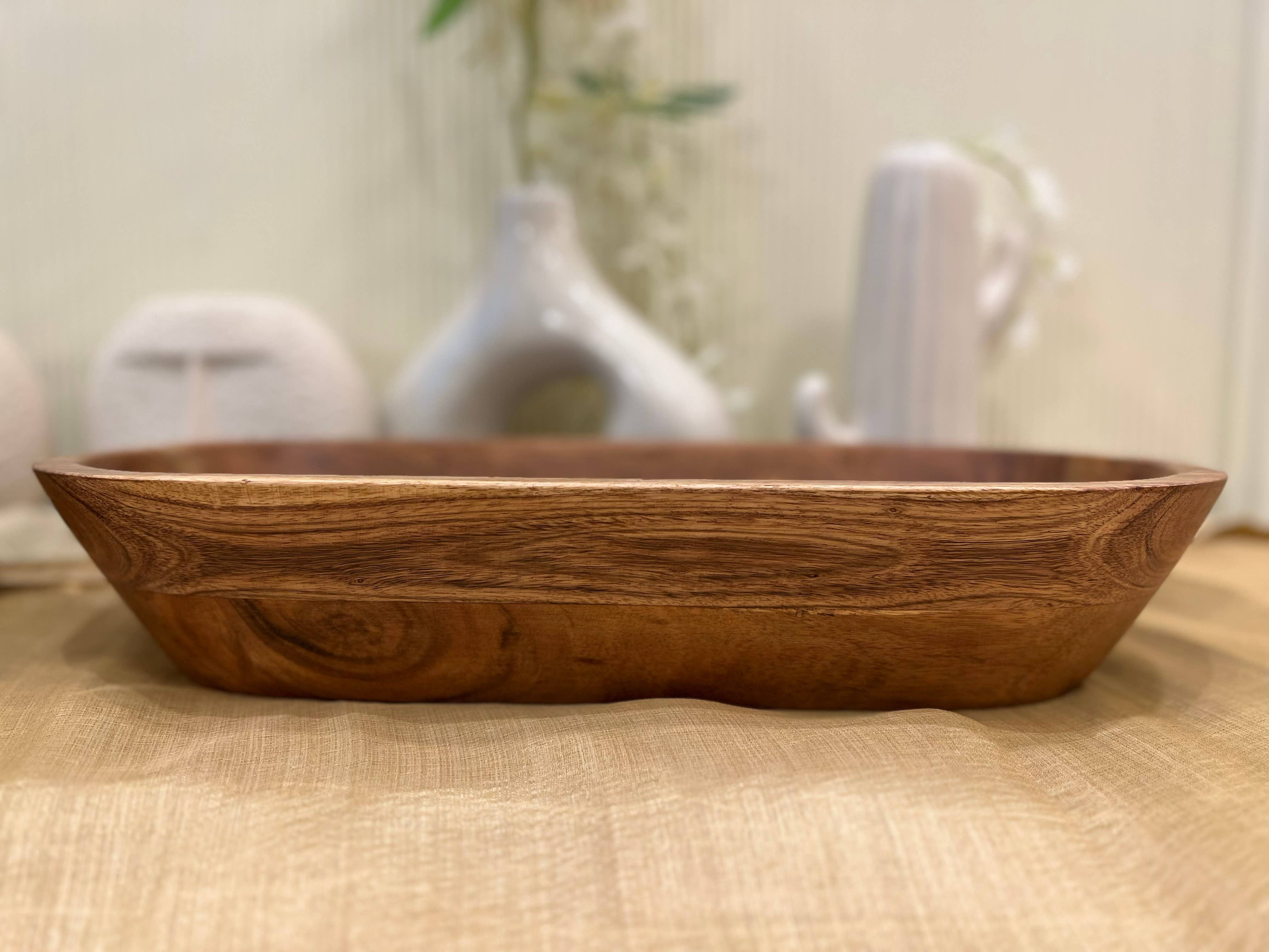 LuxeDesigns Co LLC - Vendita all'ingrosso Ciotole/Piatti decorativi - Grande ciotola per pasta in legno intagliato a lungo, ciotole in legno fatte a mano12