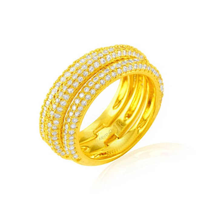 Studded Stack Ring (Gold Vermeil) for wholesale by Arvino