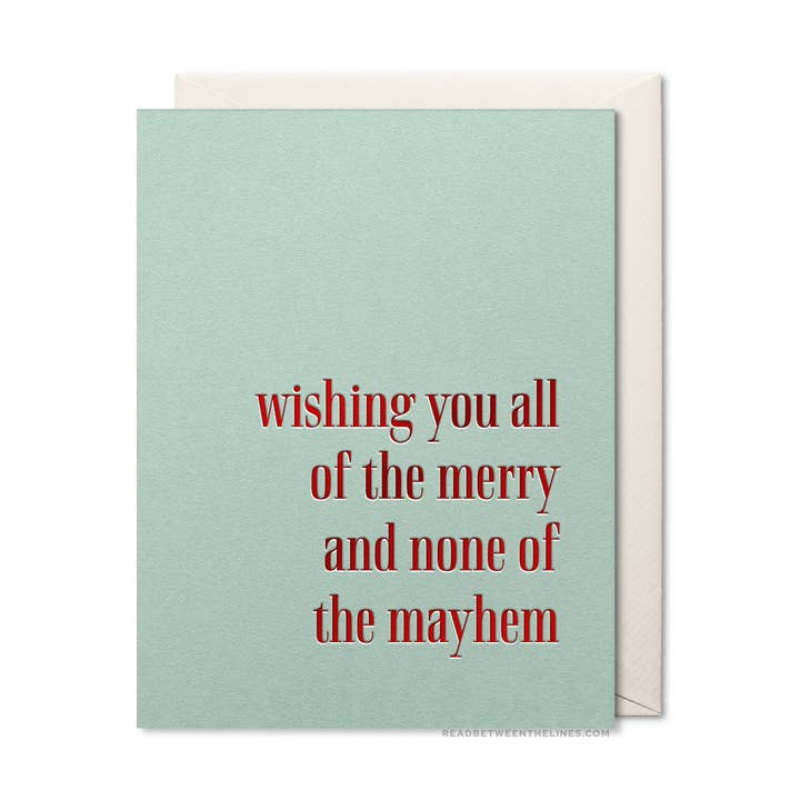 Merry Mayhem Card for wholesale by Read Between The Lines®
