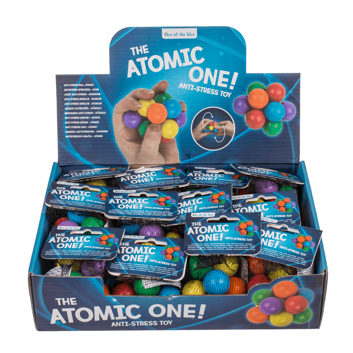 Out of the blue KG – Großhandel Antistressball & -knete – Anti-Stress-Spielzeug „Atomic“, ca. 6,5 x 6,5 cm, 2 Farben sortiert1