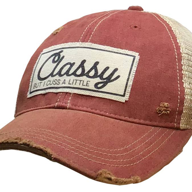Flassig men jag Cuss lite nödställda Trucker Cap för wholesale av Vintage Life