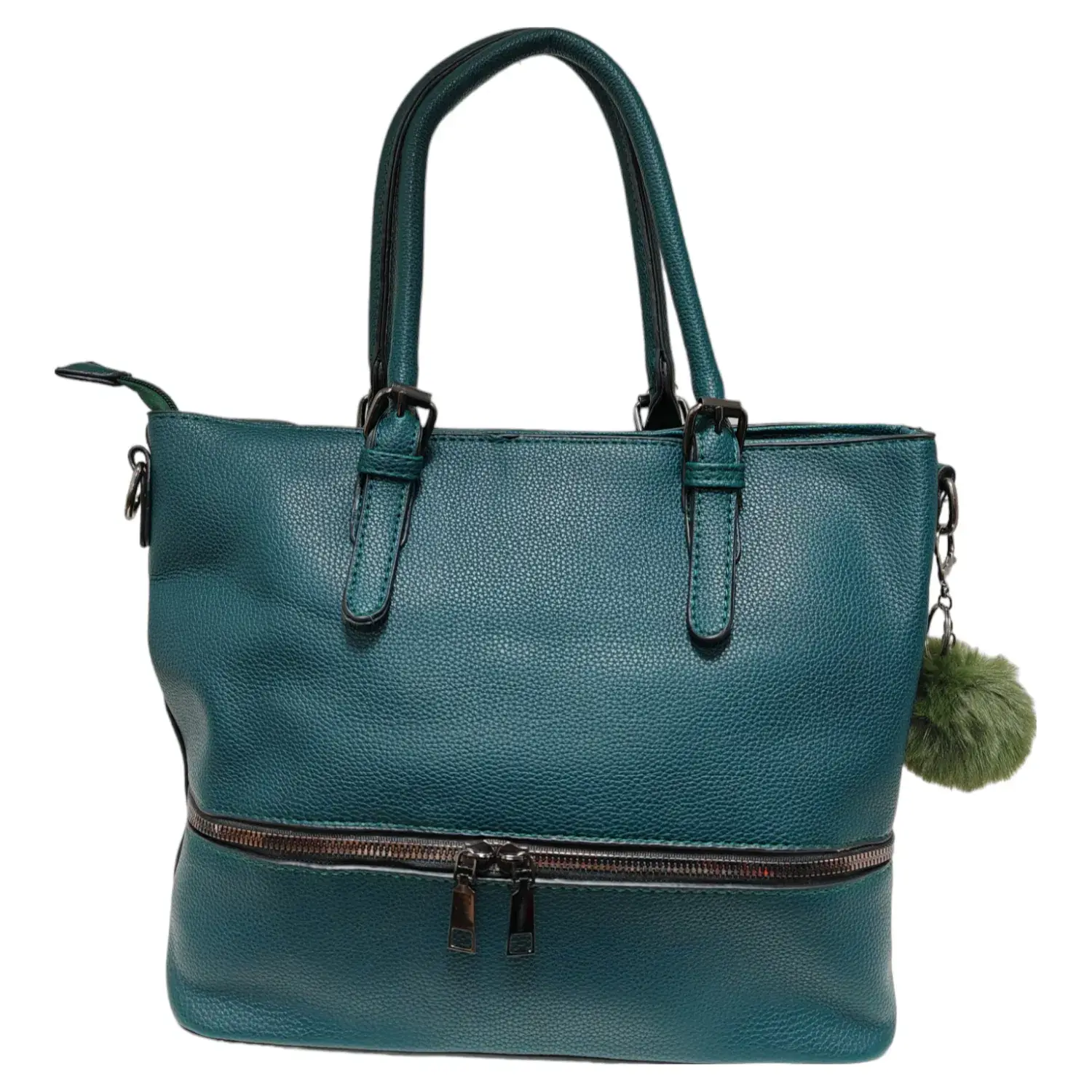 Superbia - Vente Tote bag – femme - Sac fourre-tout A4 en étain de taille moyenne avec pompon 6672-56