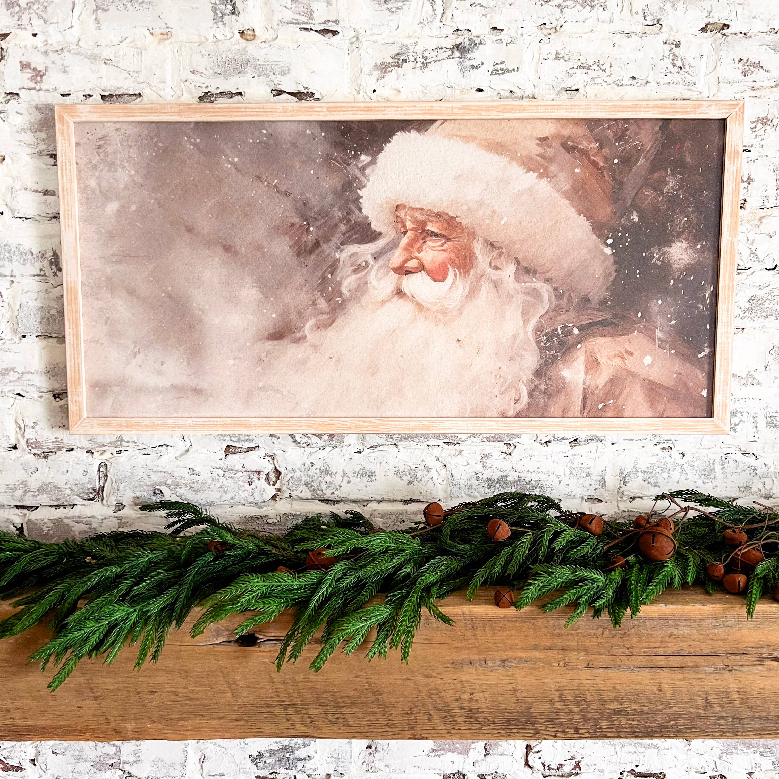 WillowBee Signs & Designs - Wholesale Sign - Vintage Neutral Santa Print - Rectangle 3