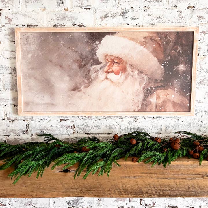 WillowBee Signs & Designs - Wholesale Sign - Vintage Neutral Santa Print - Rectangle 3