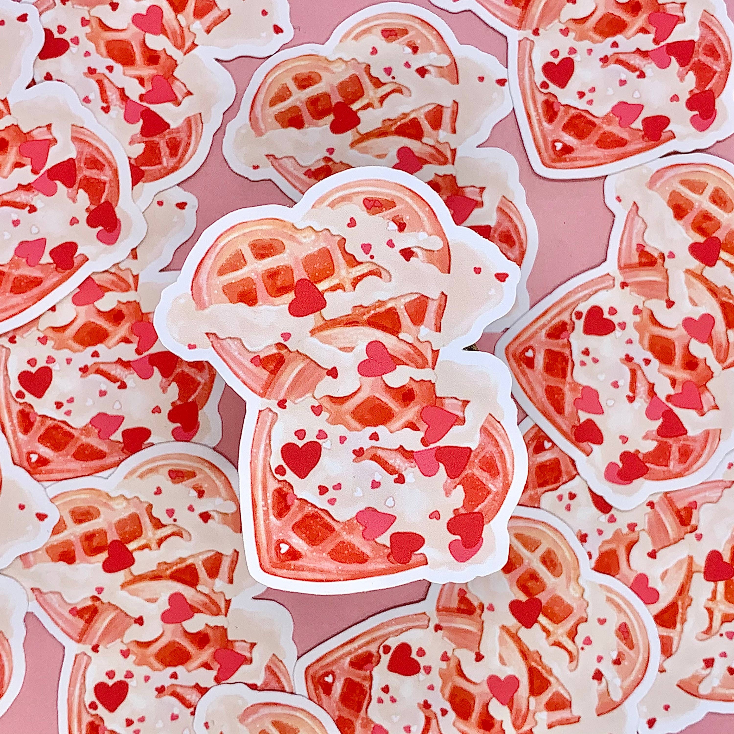 BubblesArtCraft – Adesivo por atacado – Lovely Waffles | Adesivo de comida | Adesivo de sobremesa | Die Cut1
