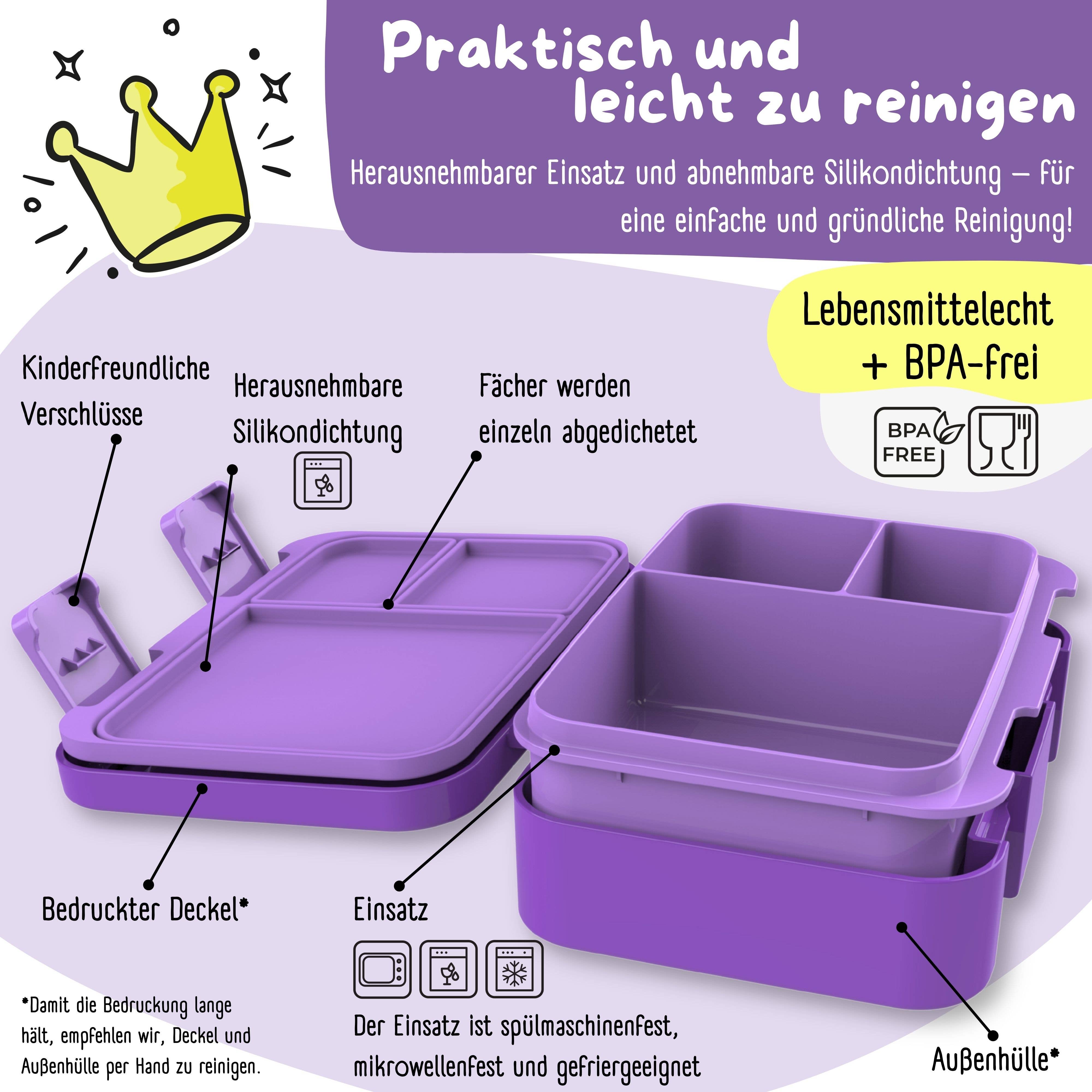 BEARFOOT - Wholesale Lunch Bag/Box - Kids - Lunchbox with compartments, lightweight & leak-proof - Unicorn GLOW7