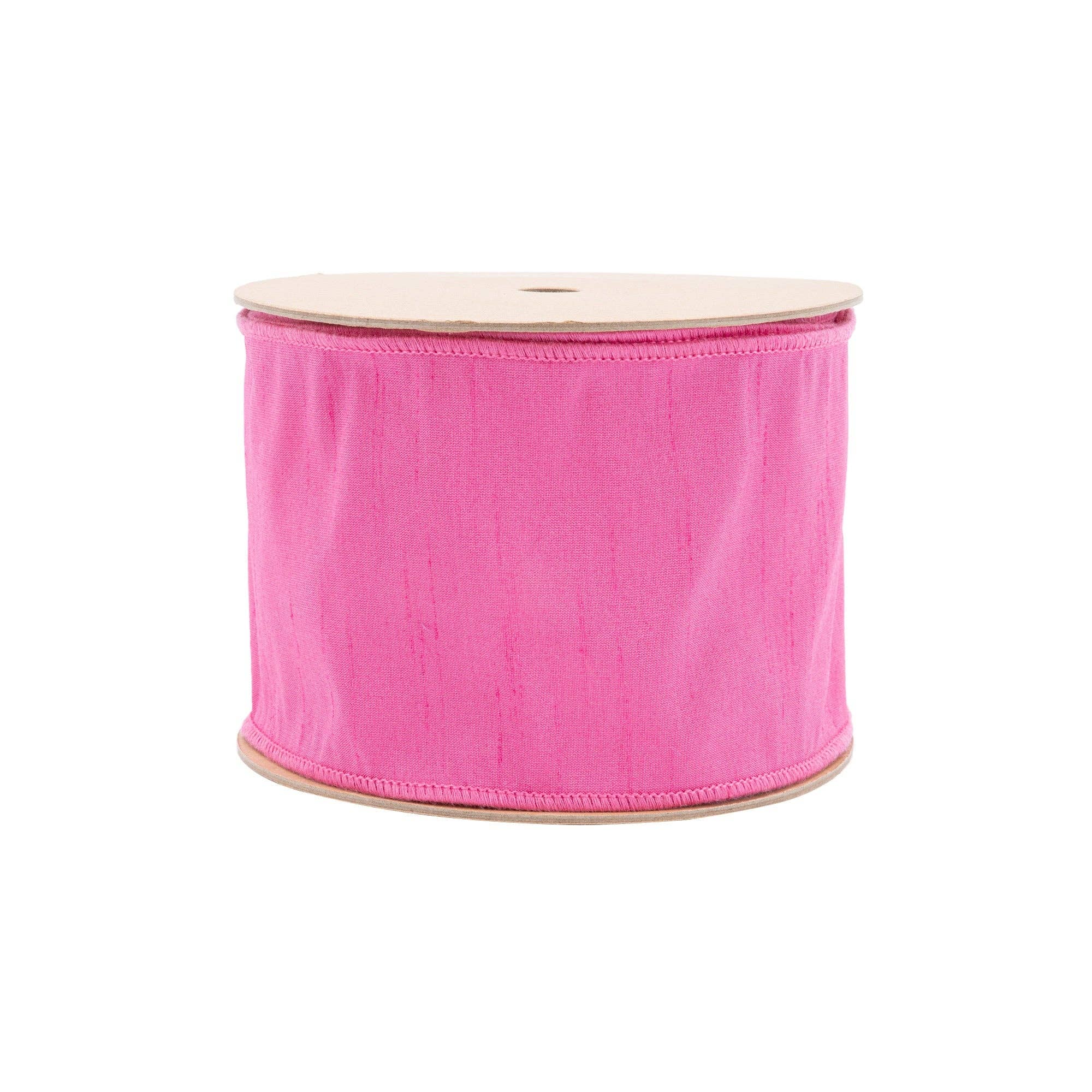 LA Ribbons Wholesale – Engroshandel Bånd – 4" Trådet Dupioni Bånd | Hot Pink | 10 Yard Rulle1