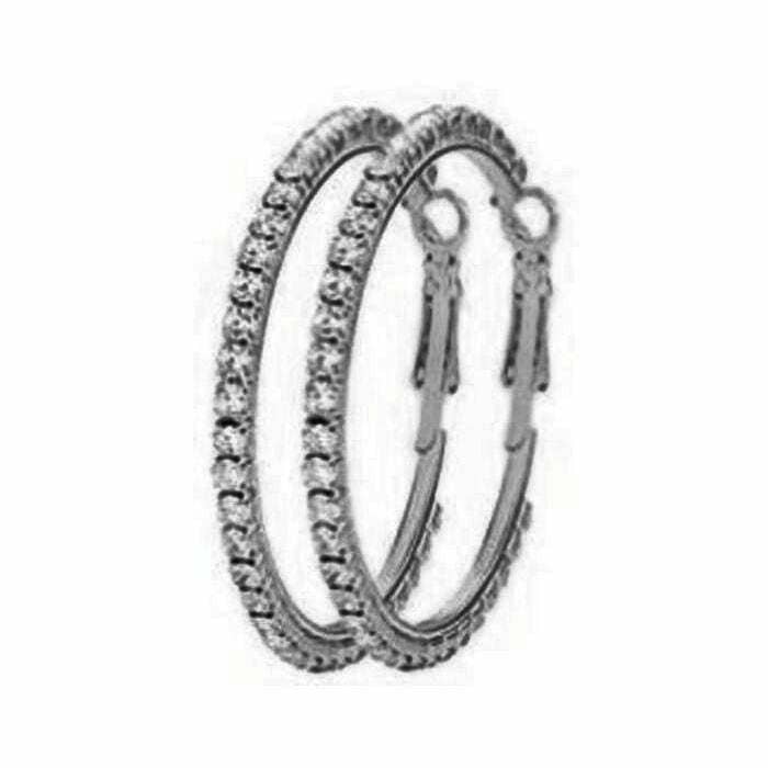 Diacly - Wholesale Hoop Earrings - 35mm Basic Sparkle Rhinestone Hoop Earrings2