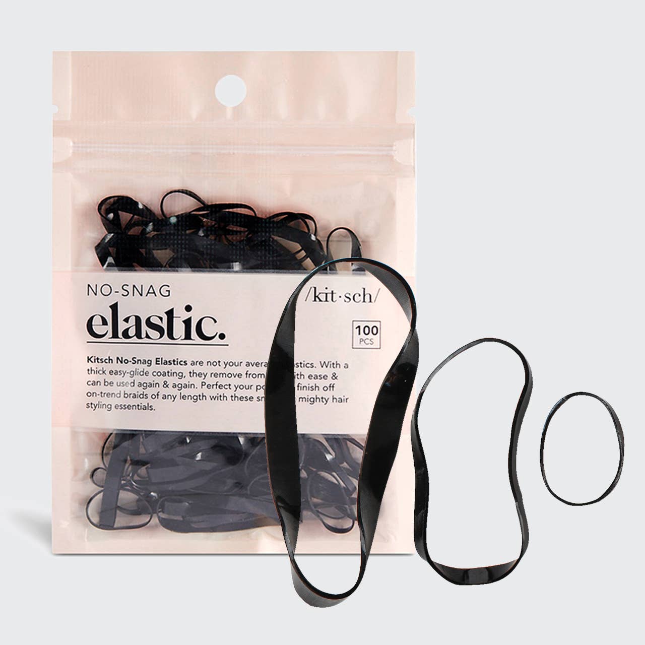 KITSCH – wholesale Hair tie – No-Snag Elastic 100pc - Black3