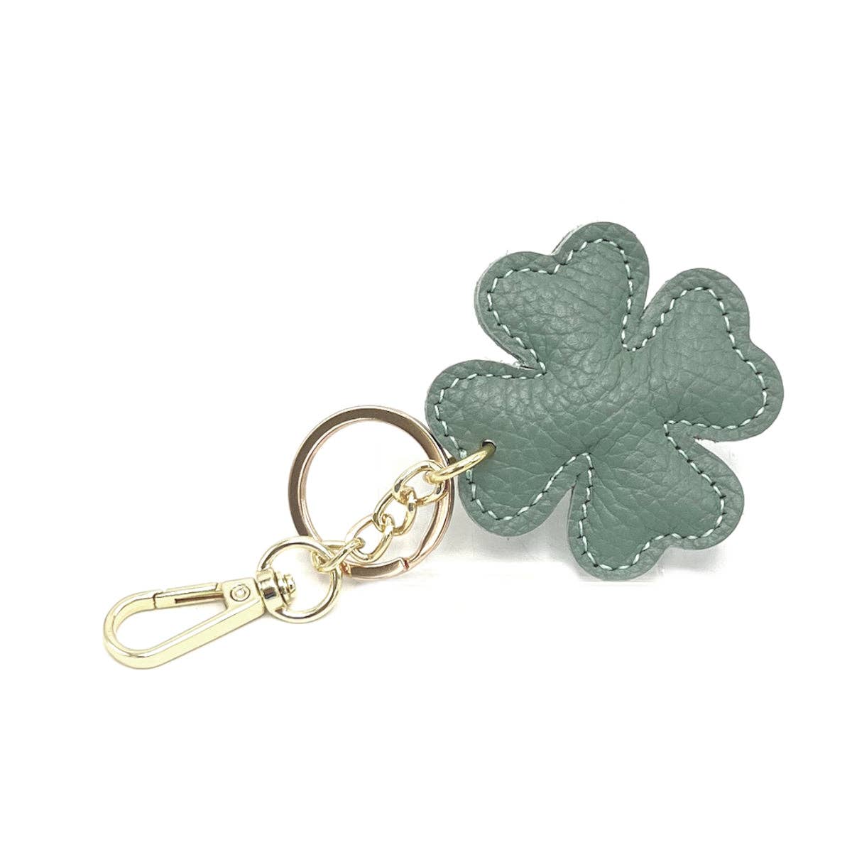 Suie Valentini srl - Vente Porte-clés – femme - Porte-clés en cuir véritable avec feuille porte-bonheur, art. PO0429