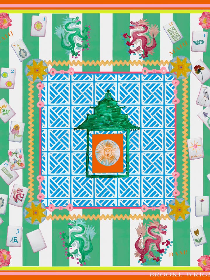 Mahjong Scarf for wholesale by Brooke Wright Designs