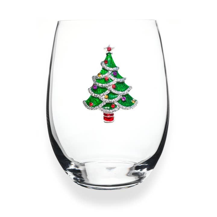 The Queens' Jewels® - Wholesale Wine Glass - Christmas Tree Jeweled Stemless Wine Glass2