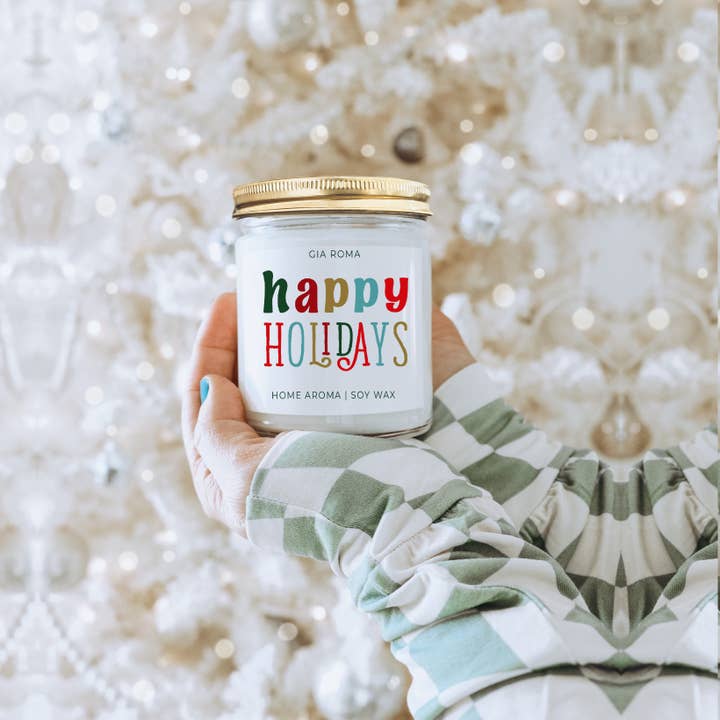 Gia Roma - Wholesale Jar/Filled Candle - Funny Christmas Candle Gifts, Soy Holiday Scented Jar Candle