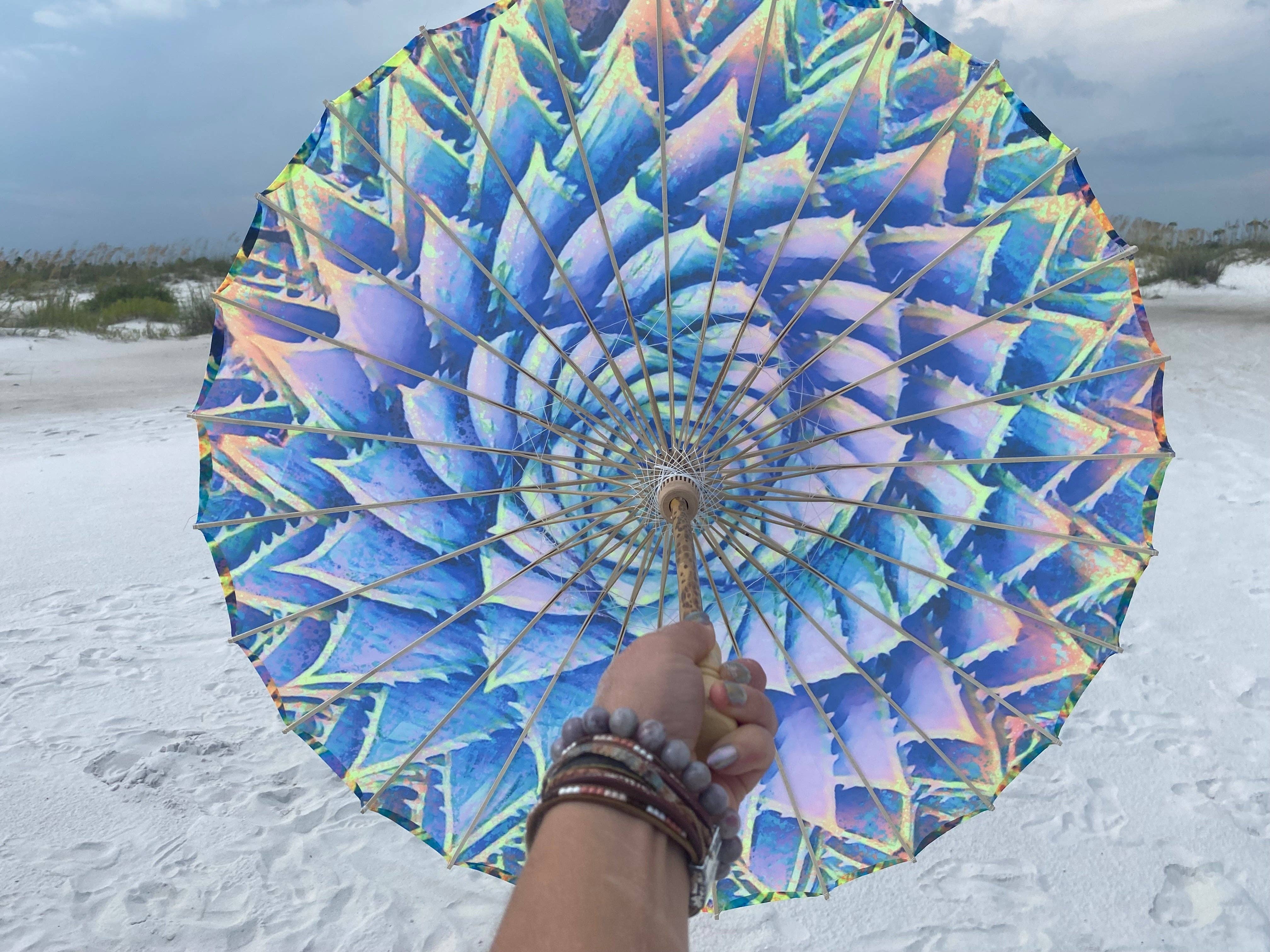 Enlighten - Wholesale Beach Umbrella - Succulent Parasol2