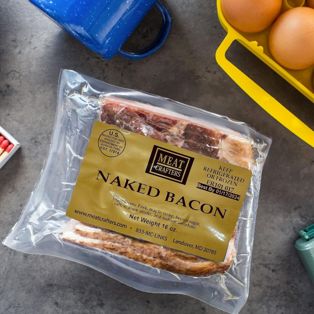 MeatCrafters Inc. - Wholesale Pork - Smoked Naked Bacon: Duroc Pork, Maple-Cured, Thick-Cut1