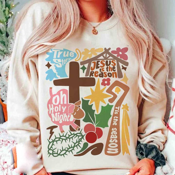 Christmas Shirt, True Story Sweatshirt, Jesus Is The Reason for wholesale by NVC Ecommerce LLC