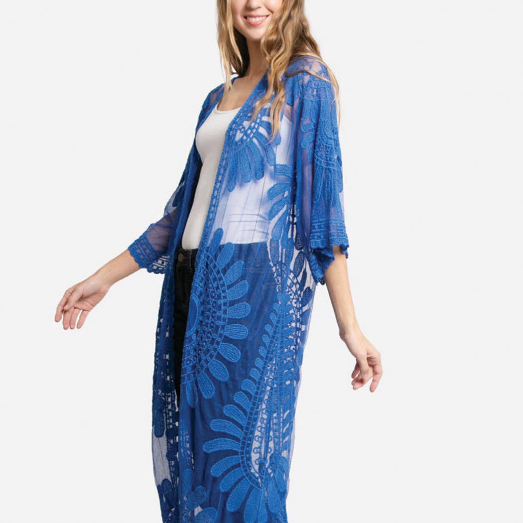 Fashion City – Engroshandel Strandbadekåbe – Dame – Solid Blomstret Blonder Cover-Up13