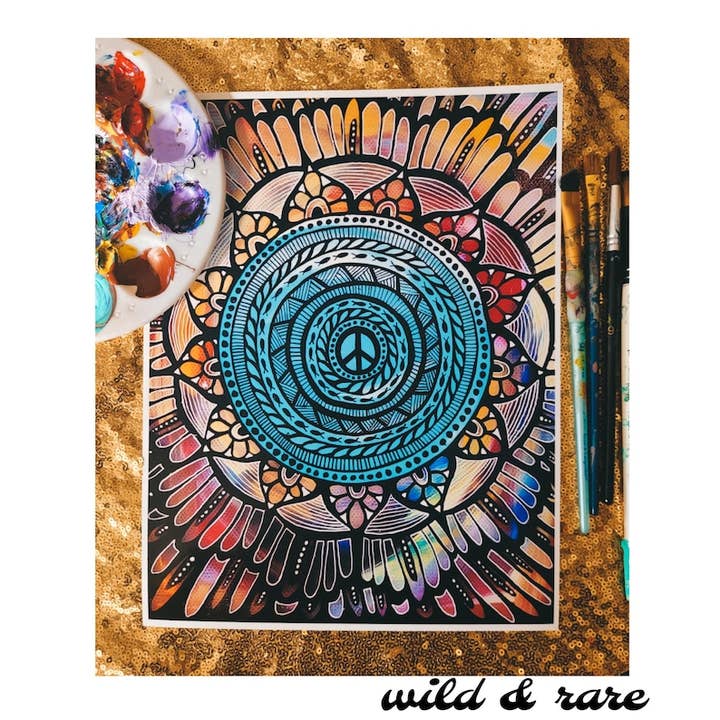 Mandala Peace Sign Art Print for wholesale by Wild & rare
