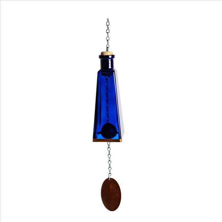 Blue Ridge Mountain Gifts - Wholesale Wind Chime - Glass Wind Chimes Made From Pyramid Shaped Bottles