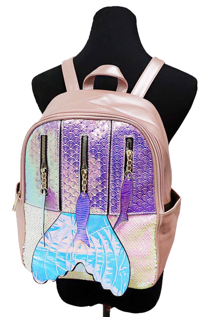 Cap Zone – wholesale Ryggsäck - Dam – Mermaid Tail holografisk ryggsäck i konstläder5