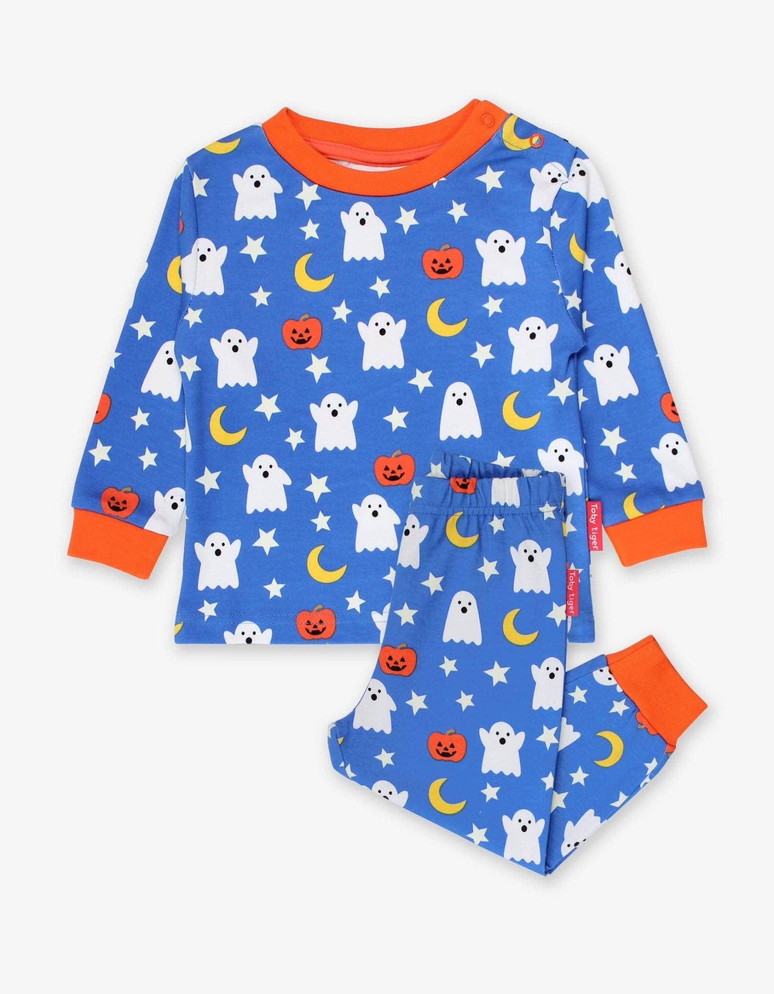 Toby Tiger GmbH - Wholesale Sleepwear Set - Kids - Bio-Baumwoll Kinder Schlafanzug langarm mit Halloween-Druck0