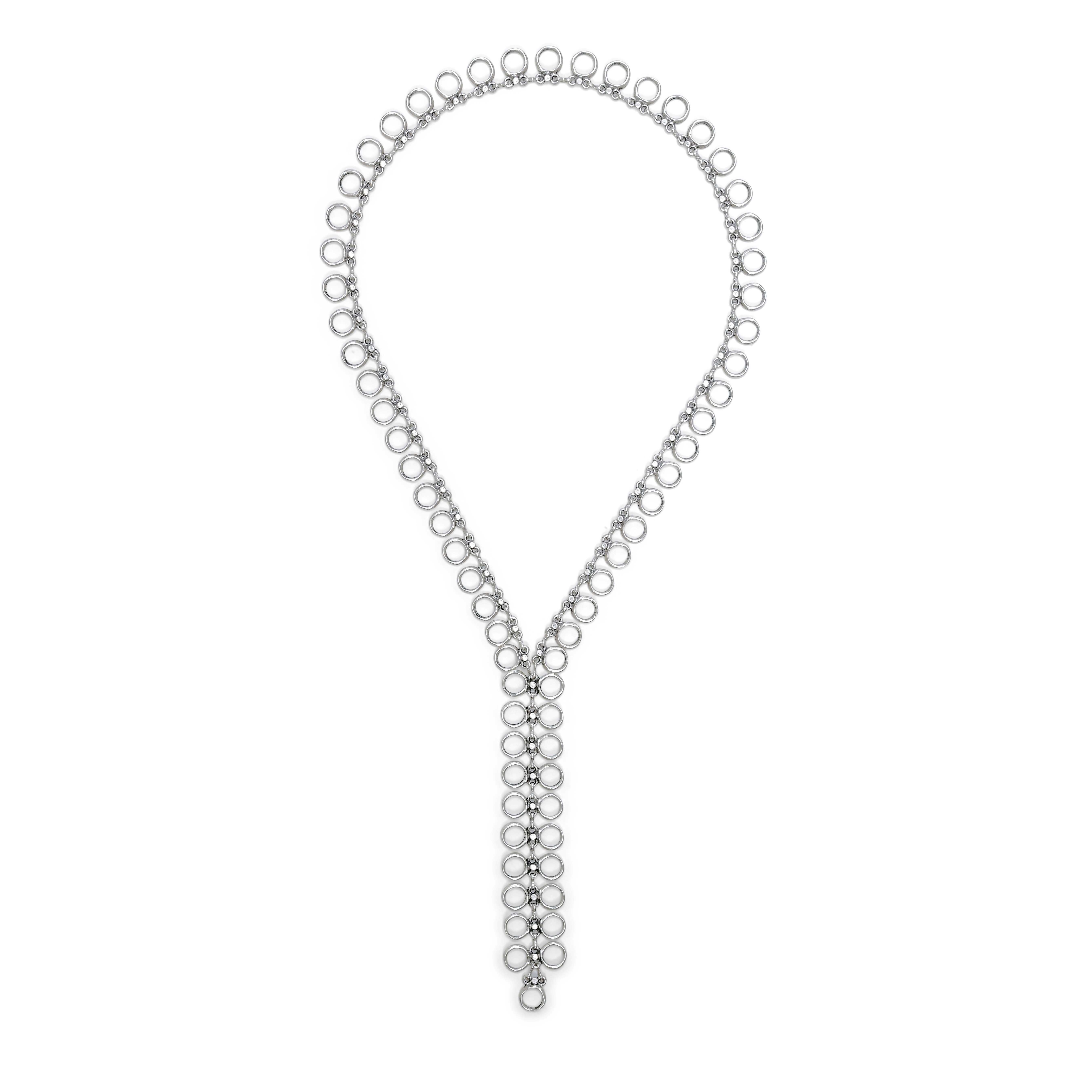 Chanour - Vendita all'ingrosso Collana a Y - Collana con cerniera in cerchi di peltro fatti a mano - 24-1000