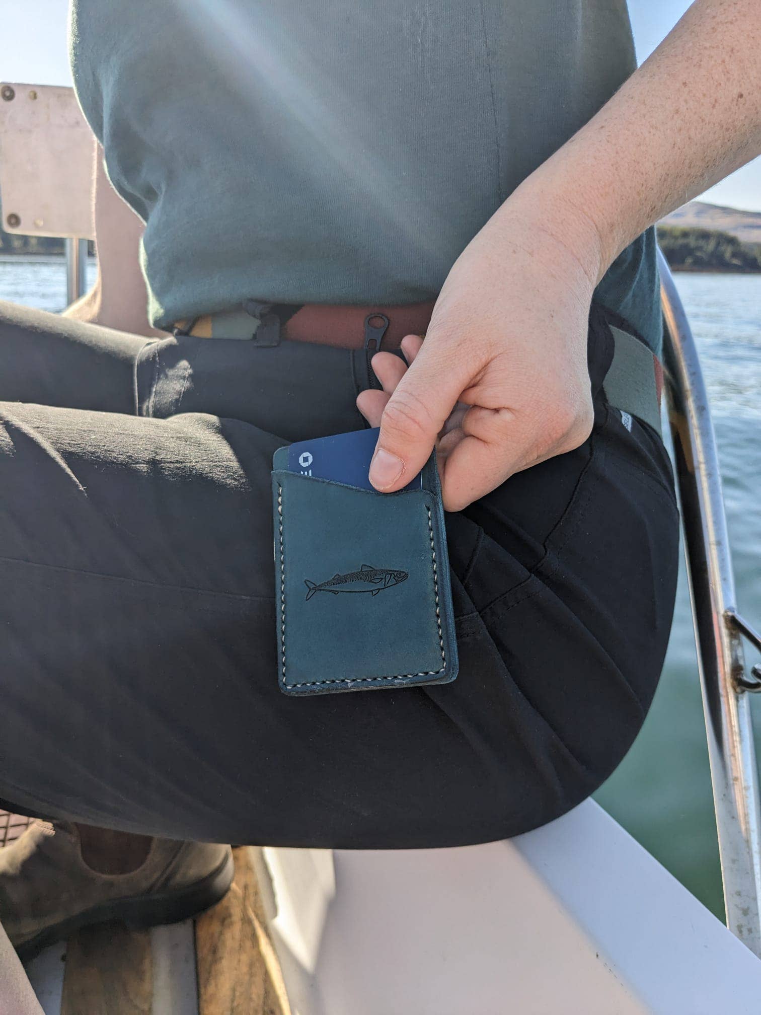 J Boult Designs – wholesale Wallet - Men’s – Sea fishing mackerel leather card wallet3