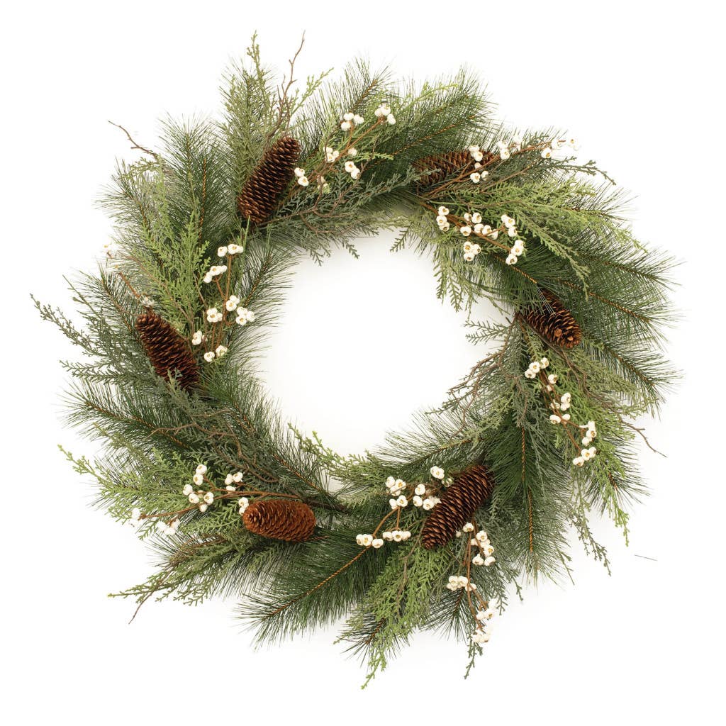 HomeRoots - Wholesale Wreath - 29" Green And Brown Christmas Pine Artificial Wreath0