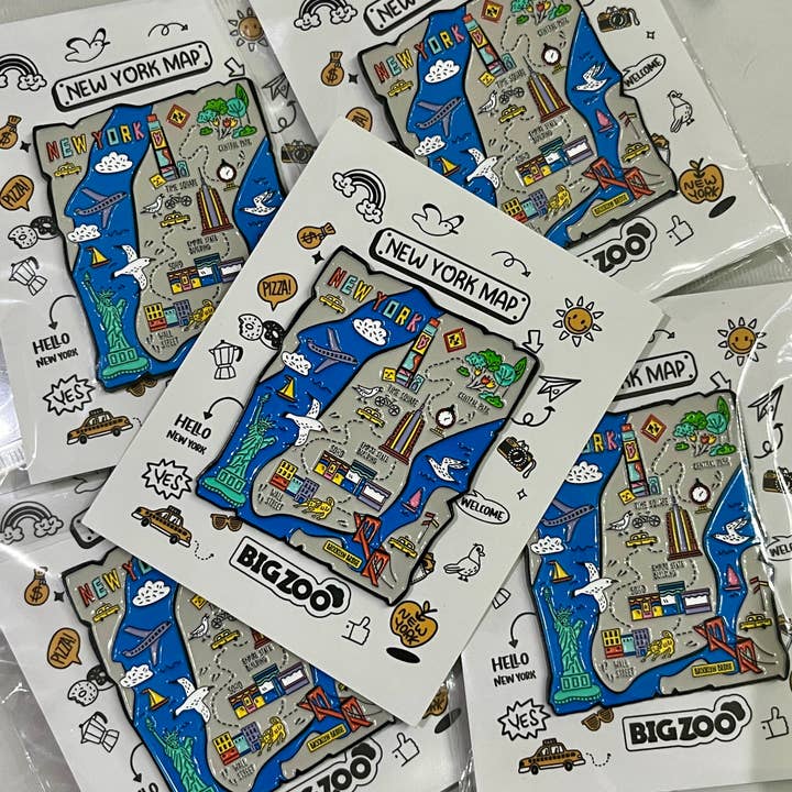 BigZoo Store - Vendita all'ingrosso Spilla da bavero - Spilla in smalto con mappa di New York City2