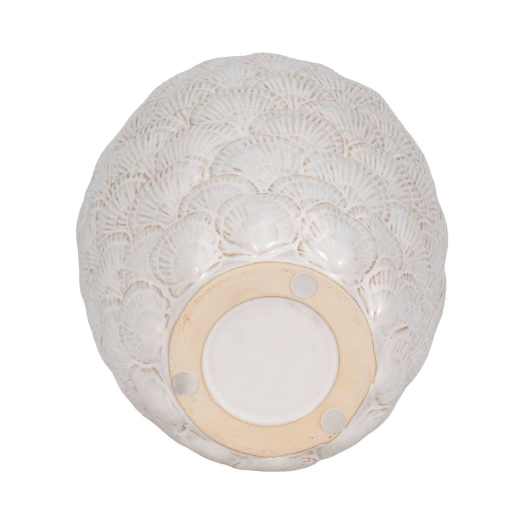 Sagebrook Home - Wholesale Vase - White 13 in. Ceramic Bud Coastal Seashells Pattern Vase9