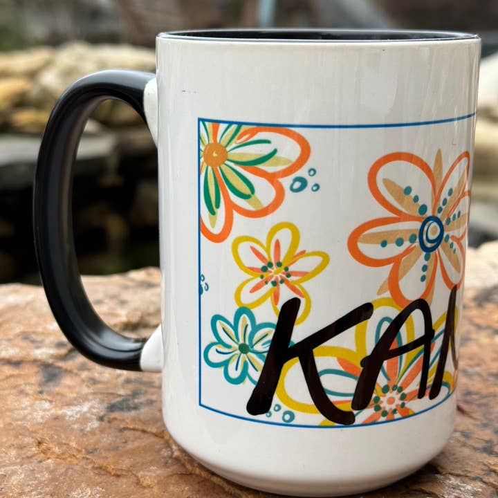 Something Beautiful - Wholesale Coffee Mug - Whimsical Flower Kansas Mug1