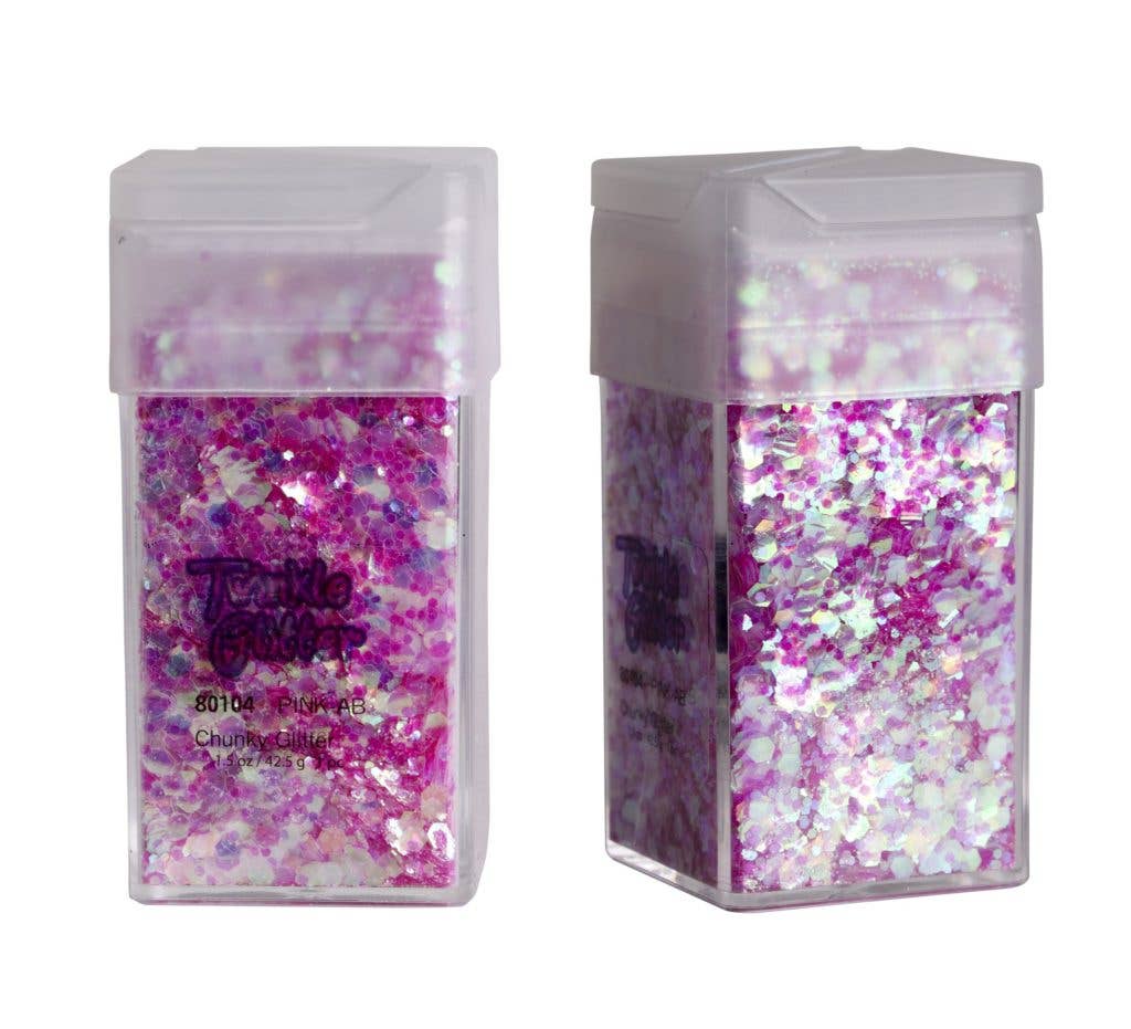 Western Fashion - Wholesale Glitter - 80104 - mixed sizes glitter sq bottle1.5 oz-Pink AB3