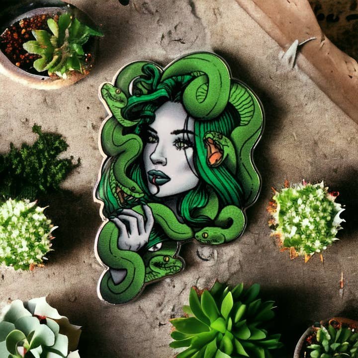 Medusa Enamel Necklace for wholesale by Hell Kitten RVA