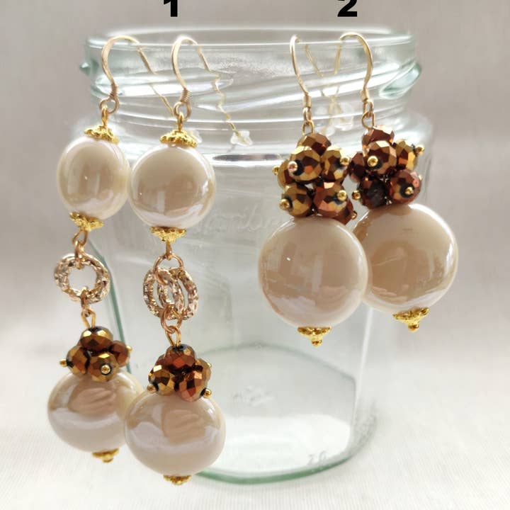 La Casa Della Bigiotteria - Wholesale Dangle Earrings - Crystal and Ceramic Drop Earrings (Art. 1)0