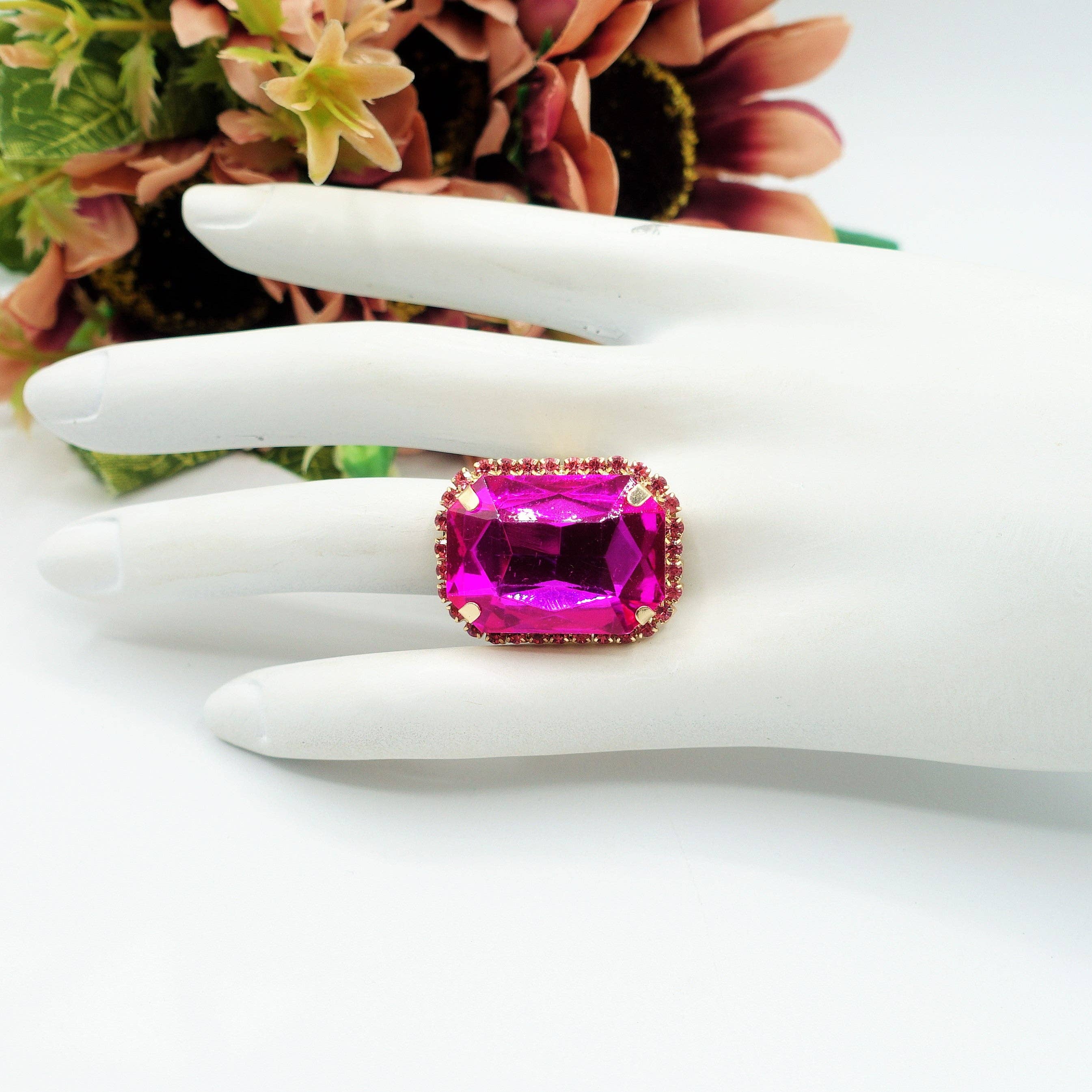 Daemon srls - Wholesale Cocktail/Statement Ring - ARIEL - ANELLO regolabile con pietra sfaccettata e zirconi17