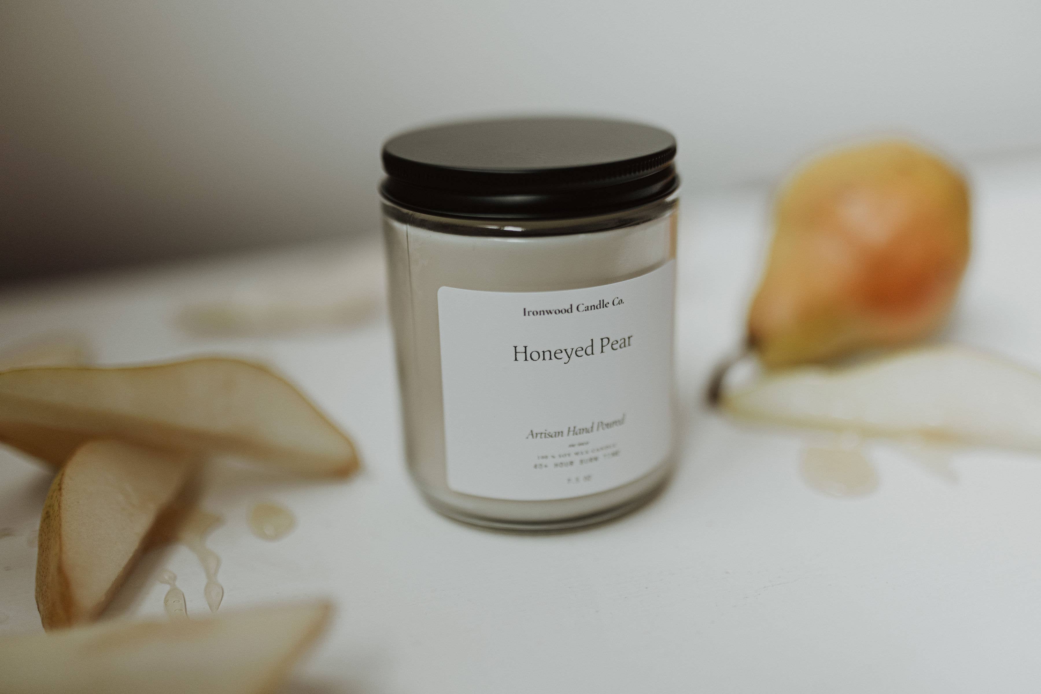 Ironwood Candle Co. - Wholesale Jar/Filled Candle - HONEYED PEAR SOY CANDLES3
