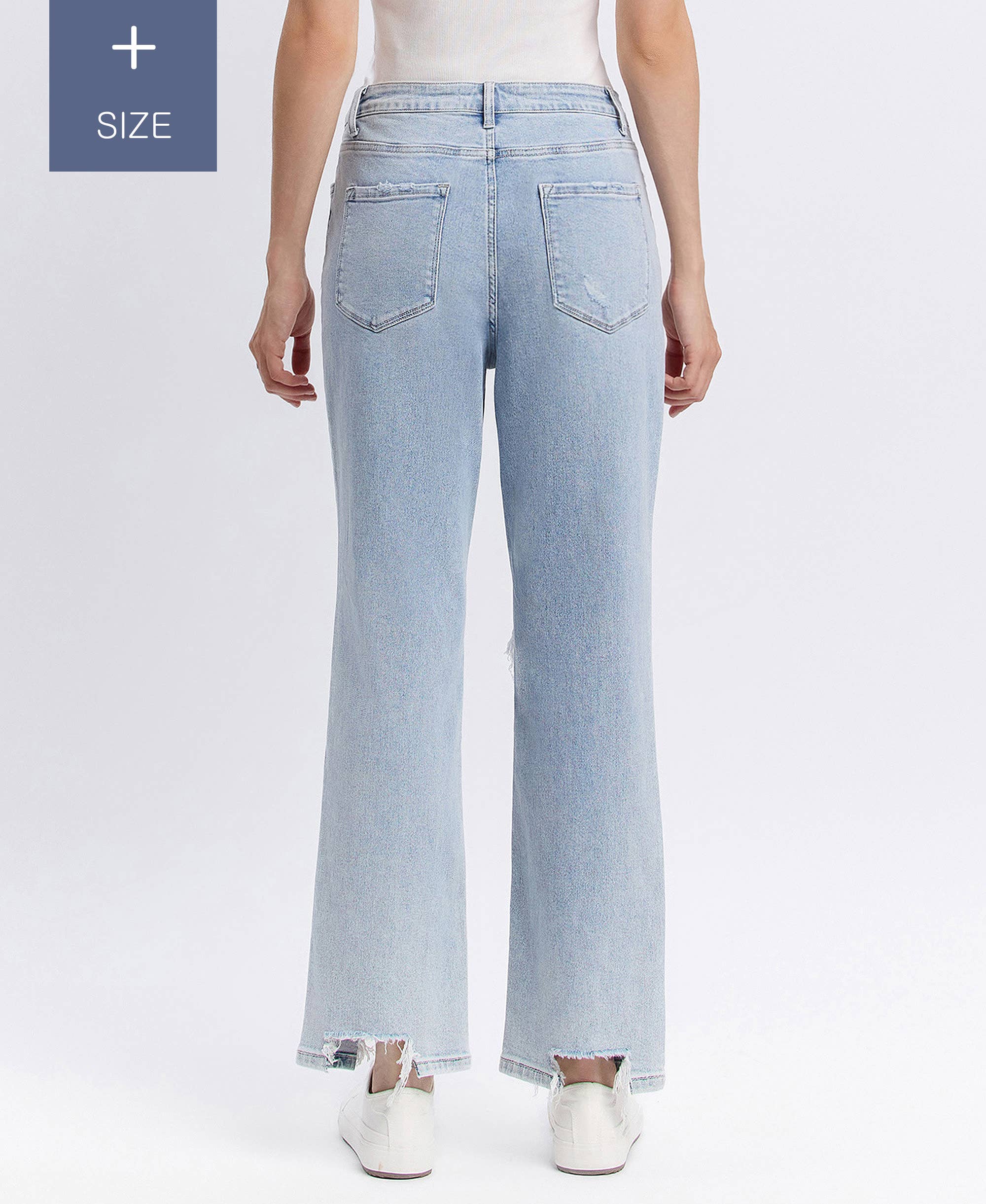 RICH PLUS SIZE 90'S SUPER HIGH RISE STRAIGHT JEANS T5933-P for wholesale on Faire1