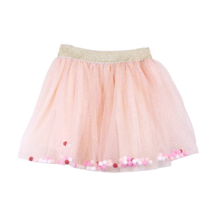 S15 15070 Pom Pom Glitter Mesh Tutu (2 Colors) for wholesale by Doe a Dear
