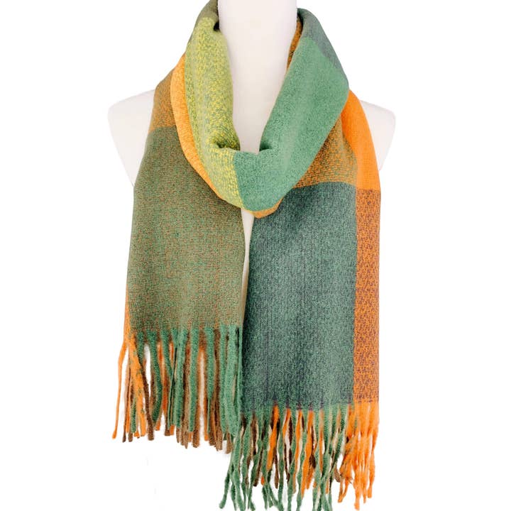 JC Sunny Fashion - Wholesale Scarf - Women's - JC023303 9 Colors--Softer Than Cashmere Colorblock Blanket Scarf6