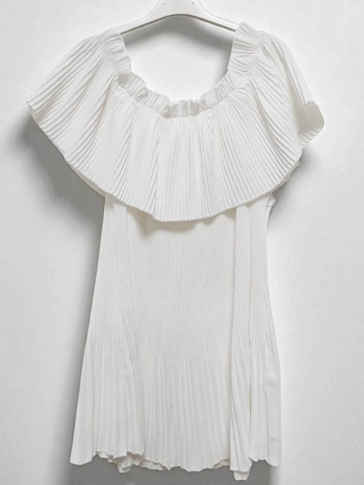 Miss Bold - Wholesale Blouse - Women's - Ribbed Frill Bardot Off the Shoulder Sleeveless Top8