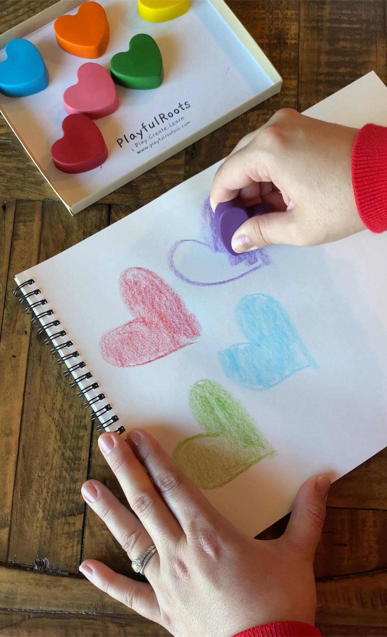 Playful Roots - Wholesale Crayons - Kids & Baby - Box of Hearts Crayon Set - Handmade Non-Toxic Kids Gift2